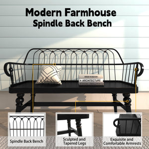 Spindle Back Farmhouse Bench