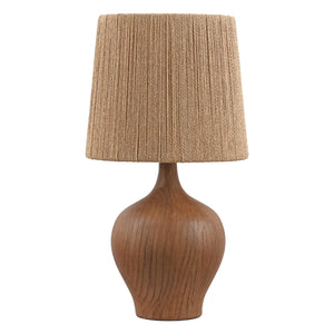 23" Rustic Farmhouse Resin Gourd LED Table Lamp with Paper Rope Shade