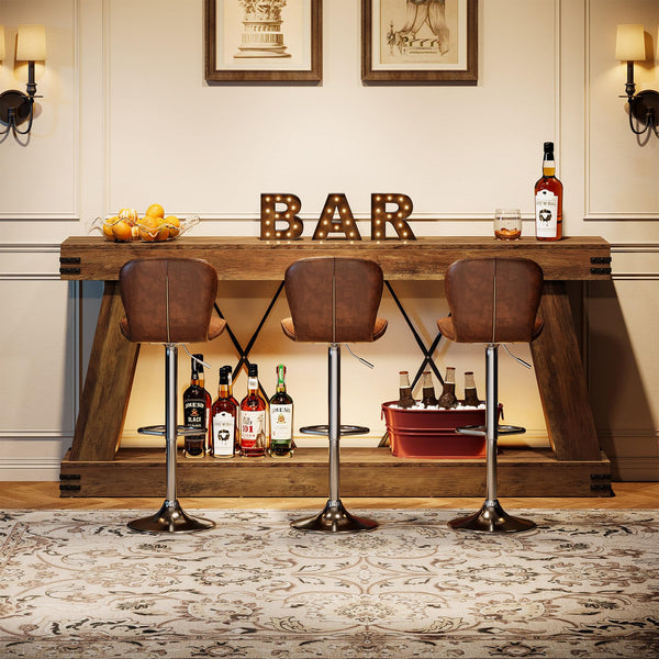 70.9" Farmhouse Console Table with 2-Tier Storage