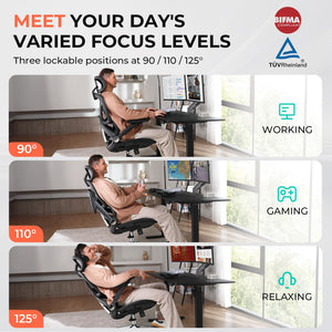 High Back Ergonomic Mesh Office Chair – 400 lbs, 4D Flip-Up Arms, Adjustable Lumbar & 3D Headrest