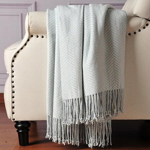 Silk Throw Blanket with Hand-Knotted Fringe