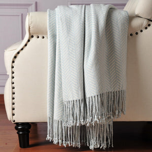 Silk Throw Blanket with Hand-Knotted Fringe