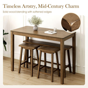 Counter Height Dining Table Set for 4 with Bench