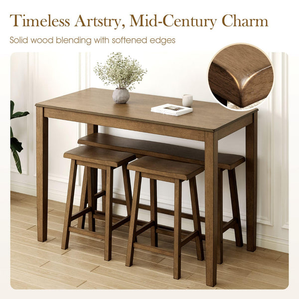 Counter Height Dining Table Set for 4 with Bench