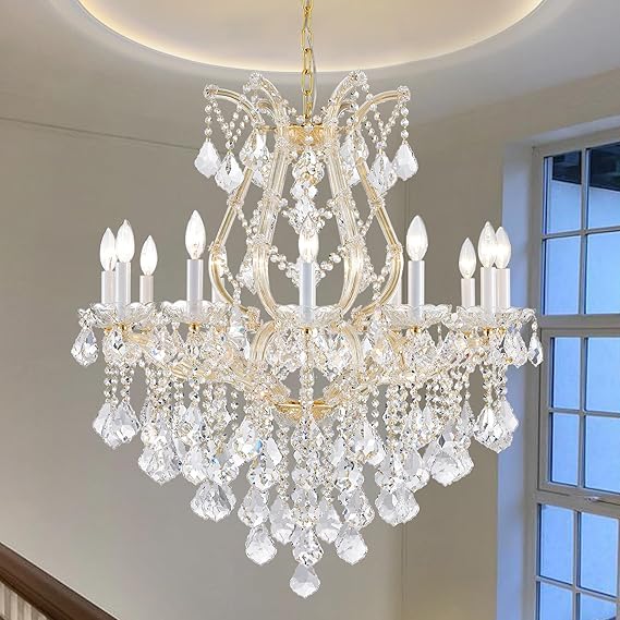 K9 Crystal Maria Theresa Chandelier – 12 or 24 Light, Gold or Silver