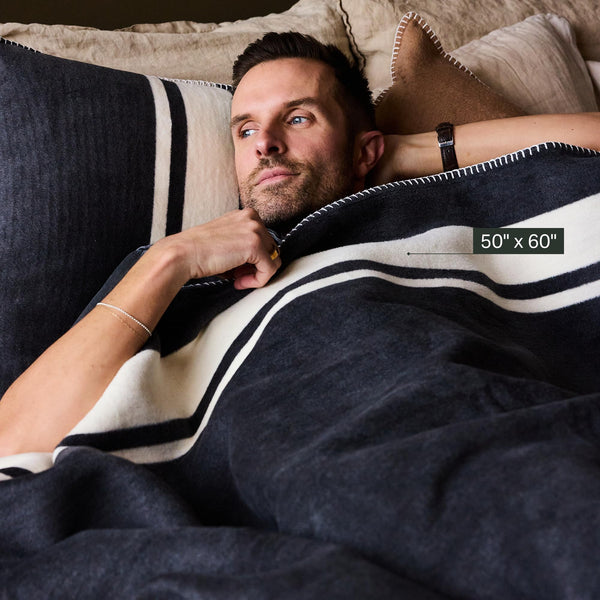 Oversized Throw Blanket – Cotton Blend, 50" x 70", Slate