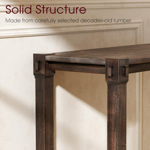 Vintage Solid Wood Side Table with Mortise & Tenon Construction