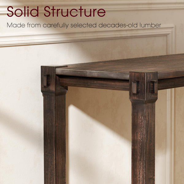 Vintage Solid Wood Side Table with Mortise & Tenon Construction