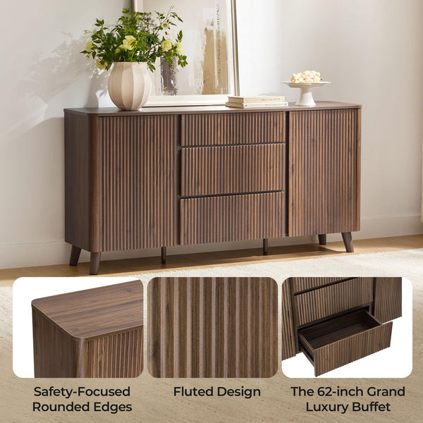 62" Sideboard Buffet Cabinet with Storage