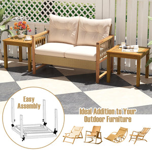 Teak Wood Outdoor Side Table – 20" Square Patio End Table