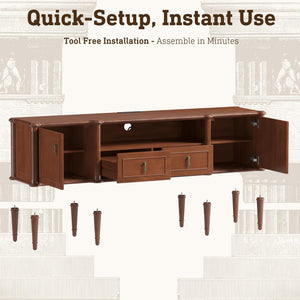 63" TV Stand with Power Outlet & Storage
