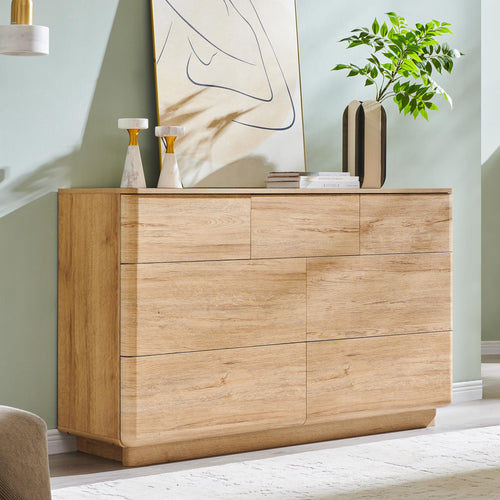 52" Wide 7-Drawer Dresser with Push-to-Open Storage