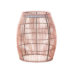Bamboo Drum Side Table with Iron Top