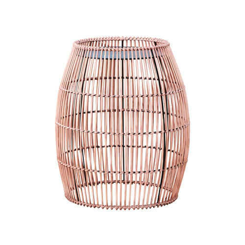 Bamboo Drum Side Table with Iron Top