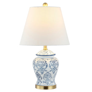 Chinoiserie Ceramic Table Lamp — Blue & White, 24.5"