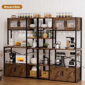 5-Tier Baker's Rack with Storage Cabinets, Power Outlet & LED Light