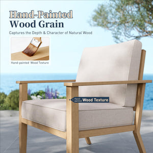 Outdoor Patio Conversation Set with Sofa, Swivel Chairs & Nested Table