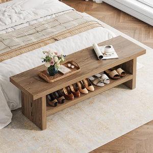 2-Tier Entryway Bench with Shoe Storage