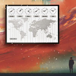 Six-City World Time Zone Wall Clock