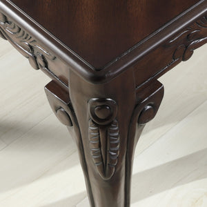 Traditional Ornate Wood Coffee Table – Dark Cherry