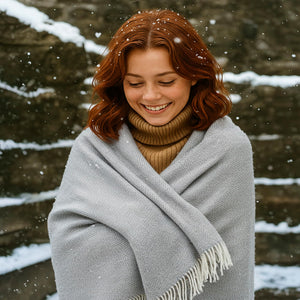 Merino Cashmere Wool Throw Blanket