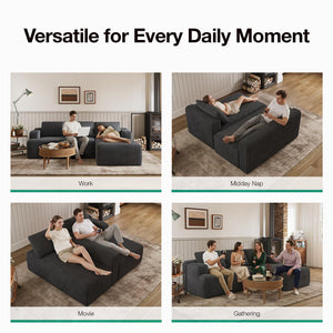 L-Shaped Modular Sectional Sofa with Coil Support