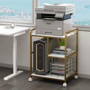 Large Printer Stand with Wheels and Storage Shelf