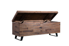 Acacia Wood Storage Trunk with Hinge Lid – 46 Inch