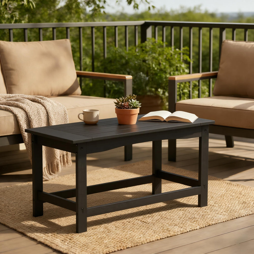 Outdoor HDPE Patio Coffee Table – All-Weather Rectangle Side Table