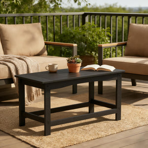Outdoor HDPE Patio Coffee Table – All-Weather Rectangle Side Table