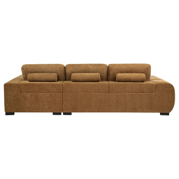 Upholstered Sectional Sofa with Chaise – Grid Tufting & Reversible Cushions