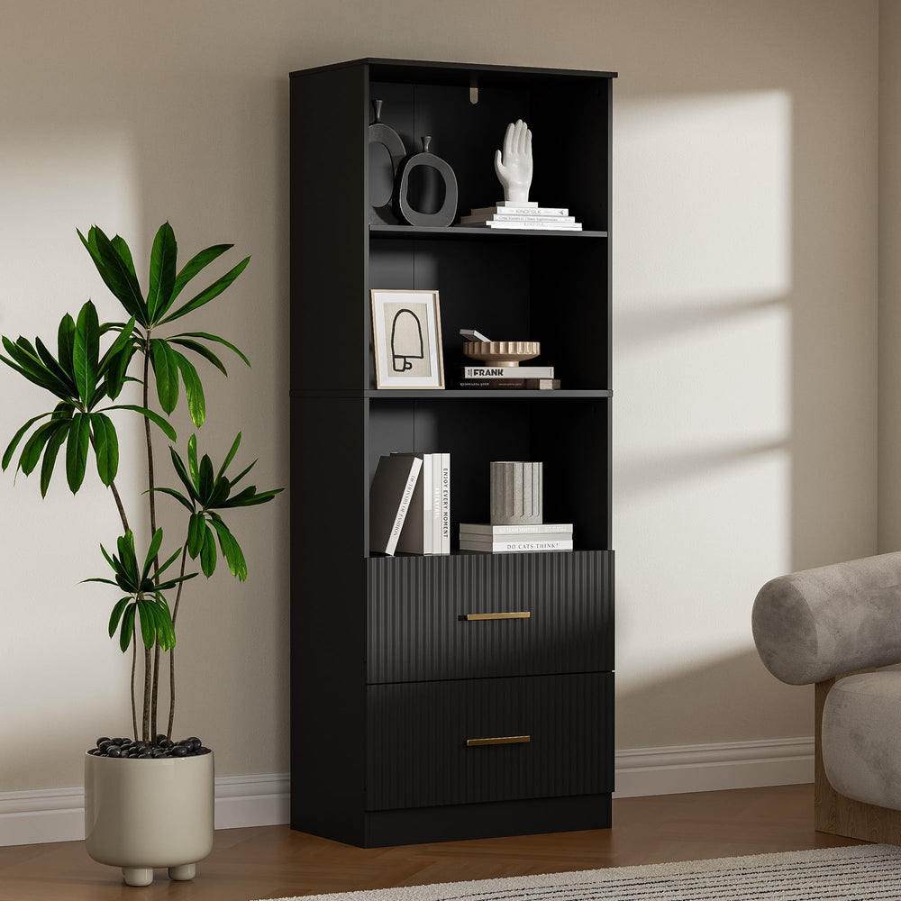 Bookcase with Drawers & Adjustable Shelf, 63"