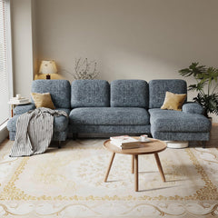 U-Shaped Sectional Sofa with Double Chaise Lounge