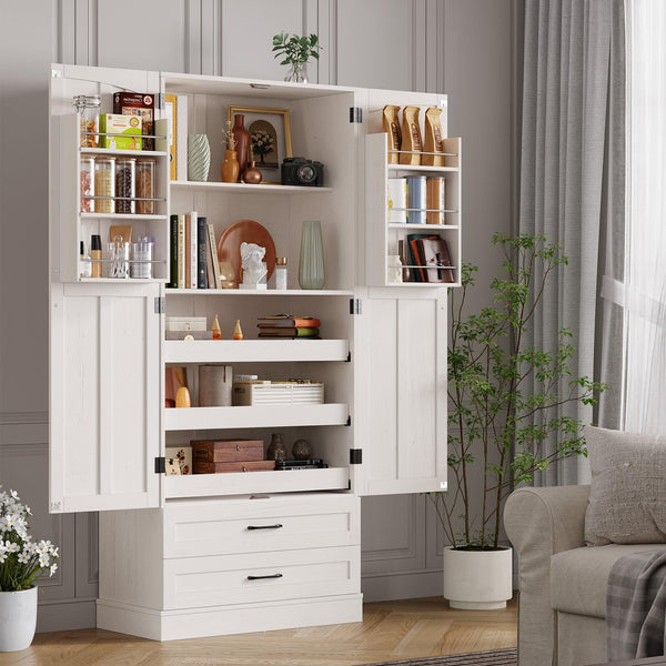 71" Tall Farmhouse Kitchen Pantry Cabinet