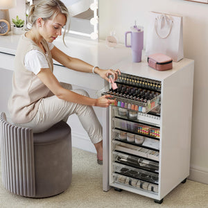 10-Drawer Rolling Storage Cart with Clear Drawers