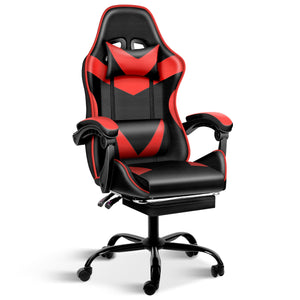 Ergonomic Gaming Chair with Footrest & Reclining Backrest