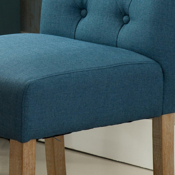 Tufted Parsons Dining Chair Set of 2 – Upholstered High-Back Wood Frame