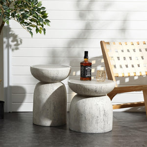 Round MgO Side Table Indoor Outdoor