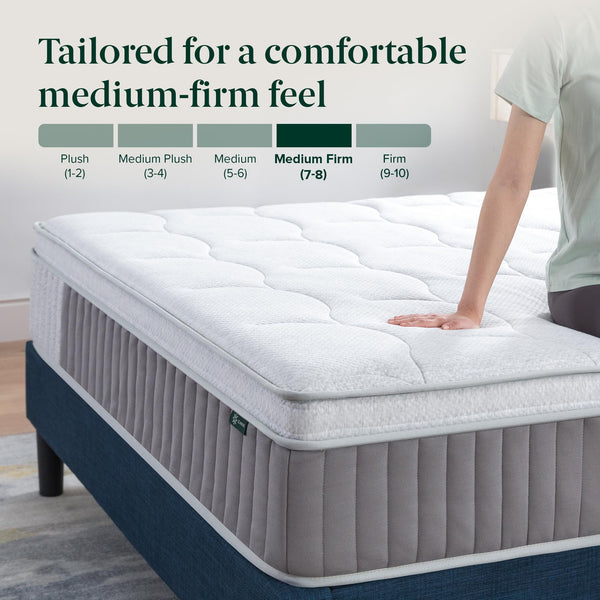 Hybrid Pillow Top Mattress – Cooling Gel Memory Foam & Pocketed Coils