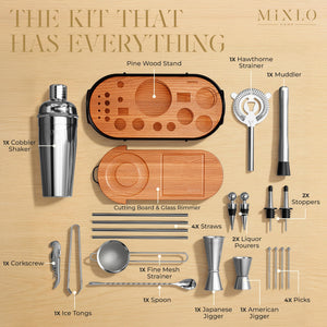 22-Piece Cocktail Shaker & Bartender Kit with Stand