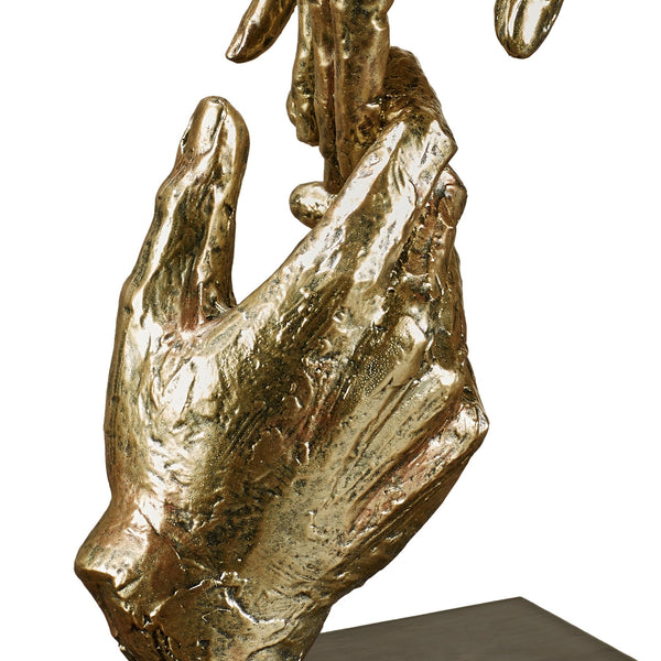 Loving Hands Resin Table Sculpture – Gold