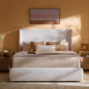 King Upholstered Wingback Platform Bed Frame