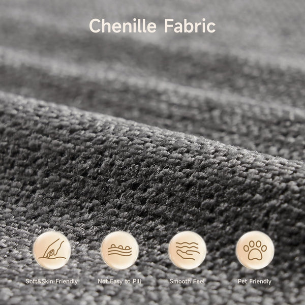 Modular Cloud Sectional Sofa – Curved Chenille, No Assembly