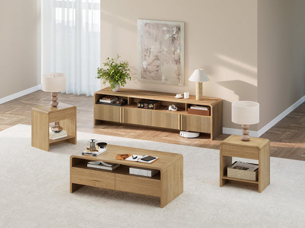 4-Piece Living Room Furniture Set – TV Stand, Coffee Table & 2 End Tables
