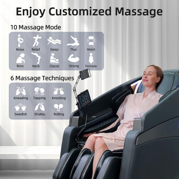 4D Massage Chair Full Body Zero Gravity Recliner with Heat & SL Track