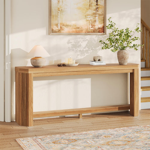 70-Inch Console Table for Entryway with Open Storage