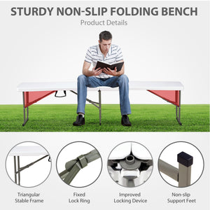 6ft Folding Bench with Carrying Handle & Lock