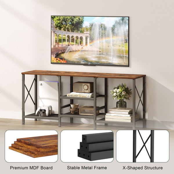 TV Stand for 55 Inch TV with 3-Tier Open Shelves