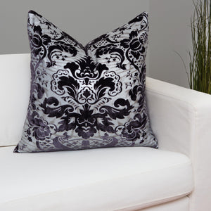 Metallic Embossed Velvet Throw Pillows with Inserts, 24x24, Set of 2