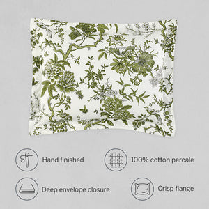 Jardin Toile Cotton Percale Pillow Sham